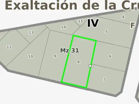 Lote de 800 m² - EXALTACION DELA CRUZ