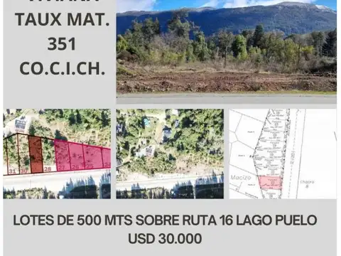 Terreno en Venta en Lago Puelo, USD 32.000