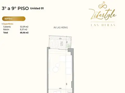 Av Las Heras 1832 Piso 7 departamento 1