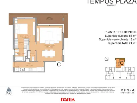 Departamento en Venta con 1 cocheras