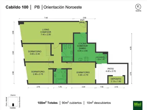 Cabildo 100, Piso PB