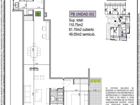 Departamento en Venta de 1 dormitorio