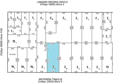 Amplio frente - 12mts