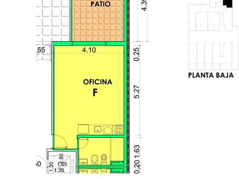 San Juan 600- Oficina en venta con patio -Rosario
