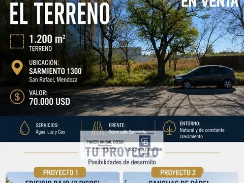 Terreno en Venta en San Rafael, USD 68.000