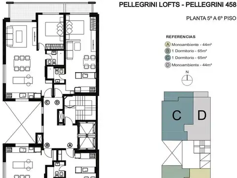 Departamento monoambiente, amenities - Av. Pellegrini 400 - Martin Rosario | Venta