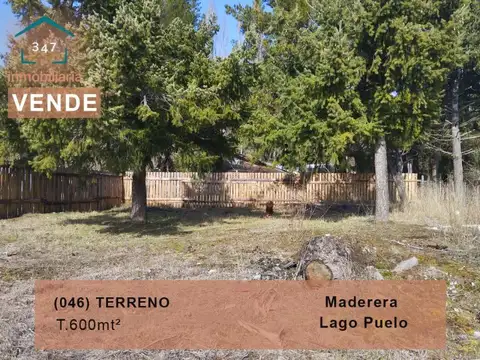 (046) LAGO PUELO (B° Madereras) terreno de 600mtrs2