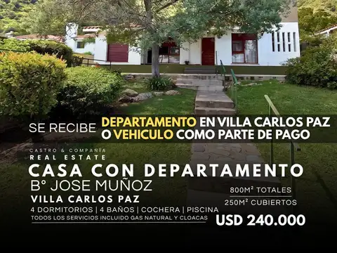 Venta Chalet De 3 Dormitorios Con Pileta Y Departamento En José Muñoz - Villa Carlos Paz