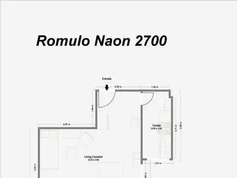 Departamento 2 ambientes con 1 baño