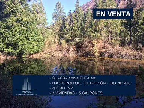 Campo 7,5 Hect C/ Costa De Arroyo. El Bolsón -  Los Repollos - Financiación propia