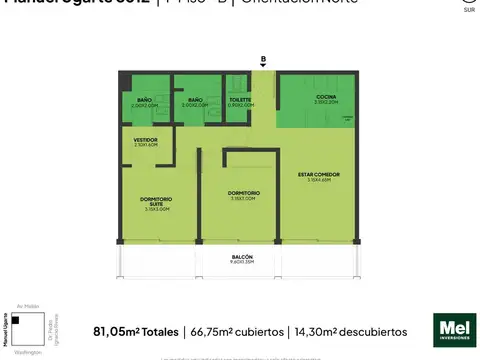 Manuel Ugarte 3600, Piso 1°