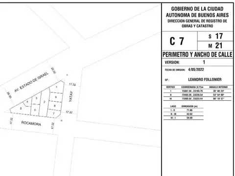 Terreno en Venta 10  mts Frente