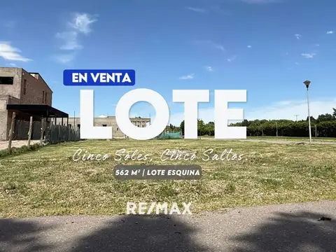 LOTE EN VENTA CINCO SALTOS