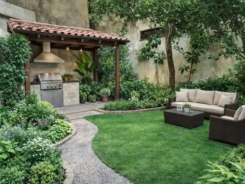 Departamento 3 ambientes tipo casa contrafrente con espectacular jardin para reciclar