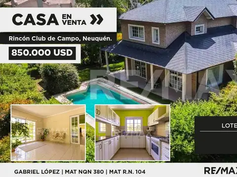 Casa en venta, 3 dormitorios, Rincón Club de Campo