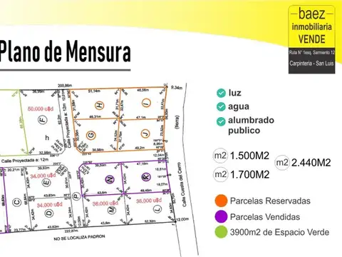 Terreno en Venta en Merlo, USD 34.000