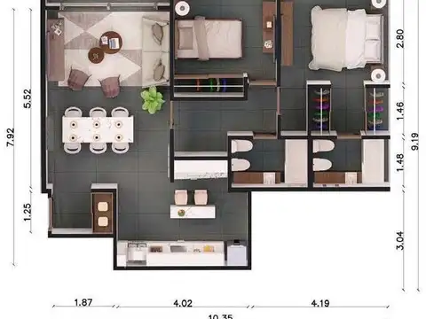 Departamento en Venta de 3 ambientes