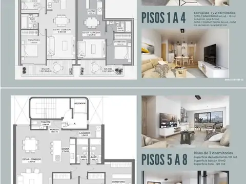 Departamento 3 ambientes con 1 baño