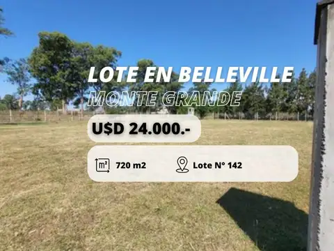LOTE EN VENTA EN BARRIO BELLEVILLE MONTE GRANDE