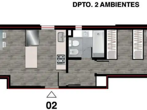 Departamento en Venta de 2 ambientes