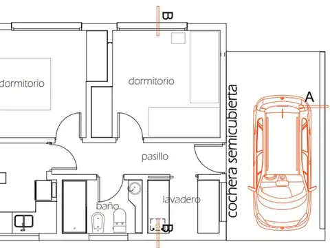 Casa 3 ambientes con 1 baño