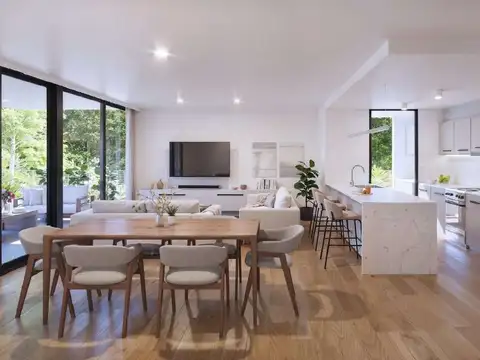 Departamento de 1 dormitorio con patio y cochera en Fisherton