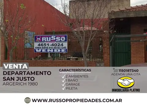 Departamento - Venta - Argentina, La Matanza - ARGERICH 1980