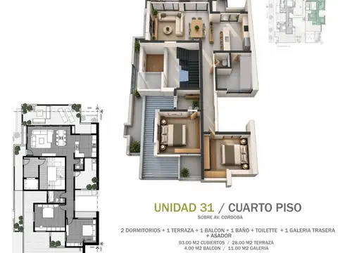 Preventa U31 departamento 2 dormitorios Esperanza