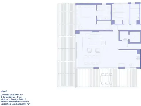 Departamento de 4 ambientes con balcon terraza en venta en La Imprenta