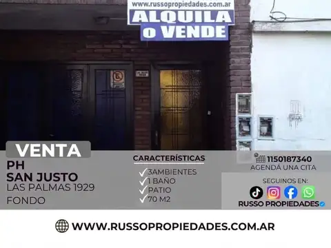 Venta PH 3 Ambientes, San Justo
