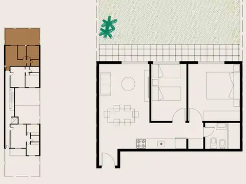 Depto 3 ambientes con Gran Patio Planta Baja Villa Luzuriaga
