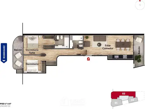 Departamento en Venta de 1 dormitorio