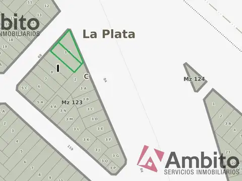 Terreno en Venta 8  mts Frente