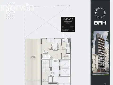 Departamento en Venta de 2 ambientes