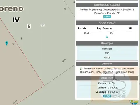 Terreno en Venta en Moreno, USD 75.000