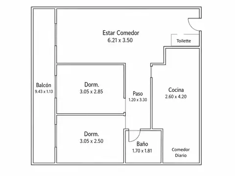 Departamento en Venta de 3 ambientes
