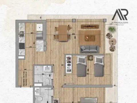 Departamento 3 ambientes con 2 baños