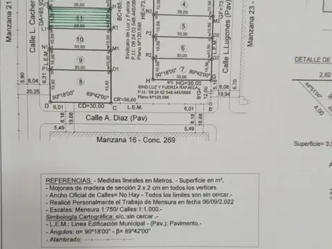 Terreno en Venta 30  mts Fondo