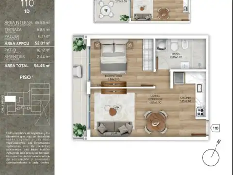 Venta 1 dormitorio con patio en Pozo