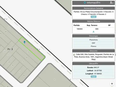 Terreno en Venta de 600,0 m2