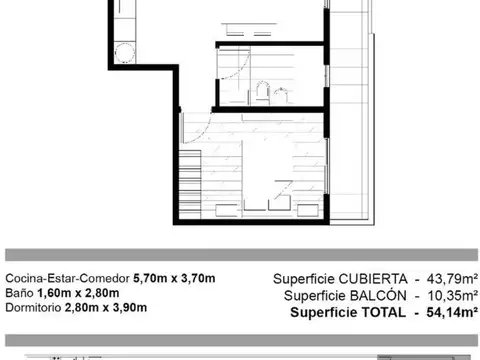 Departamento en Venta de 2 ambientes