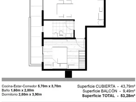 Departamento en Venta de 1 dormitorio