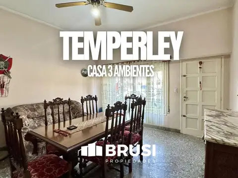 CASA 3 AMBIENTES CON COCHERA EN VENTA, TEMPERLEY, LOMAS DE ZAMORA