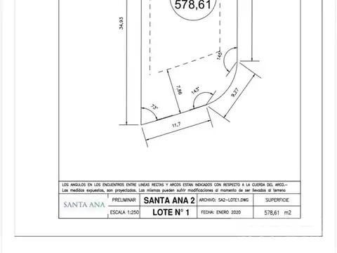 Terreno en Venta de 578,0 m2