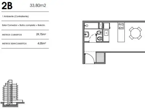 Departamento en Venta de Monoambiente