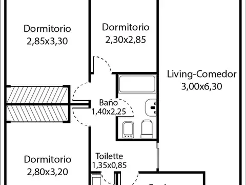 Departamento en Venta de 3 dormitorios