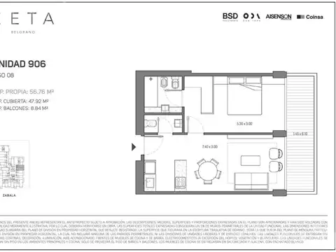 Departamento en Venta de 2 ambientes