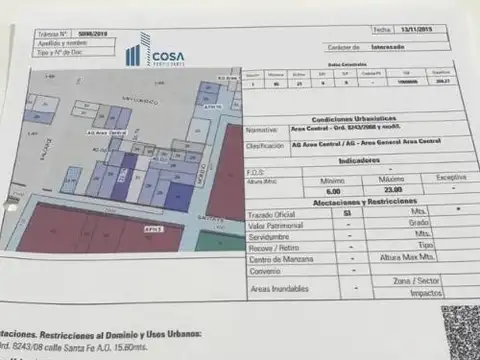 Terreno en Venta 10  mts Frente