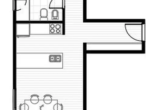 Departamento 2 ambientes con 1 baño