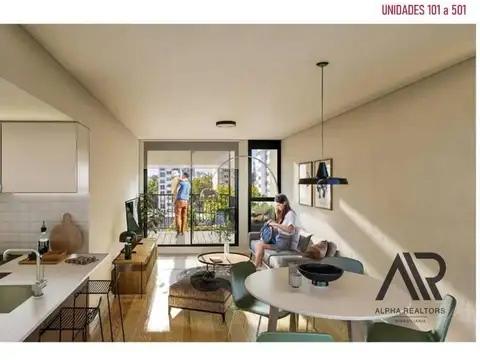 Departamento Monoambiente con 1 baño